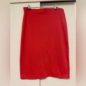 Coral color pencil skirt